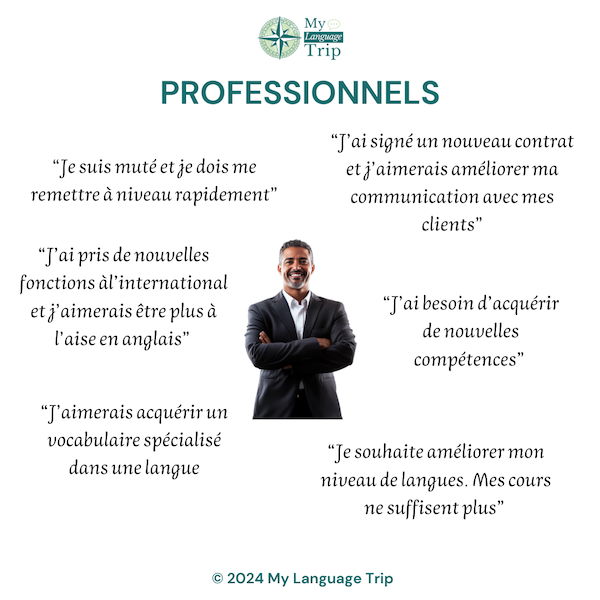 Profil de voyage linguistique : les adultes professionnels