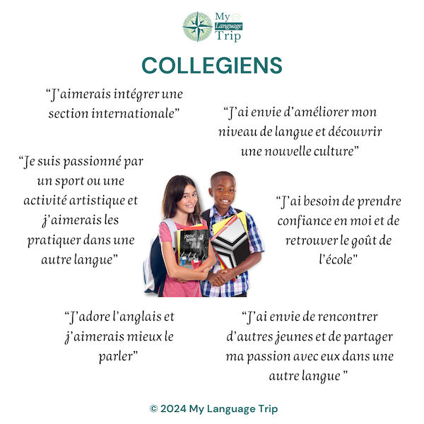 Profil de voyage linguistique : les collégiens